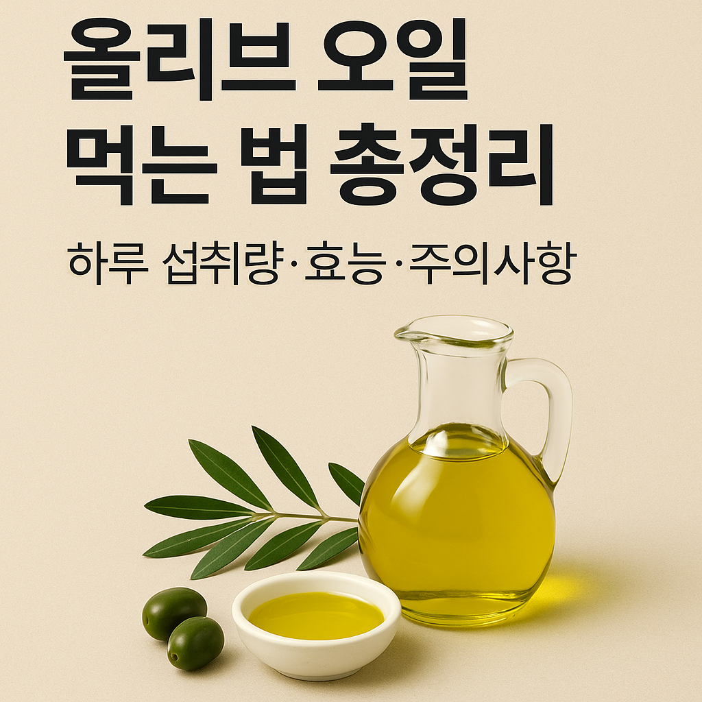 올리브 오일 먹는 법 - 하루 섭취량, 효능, 주의사항