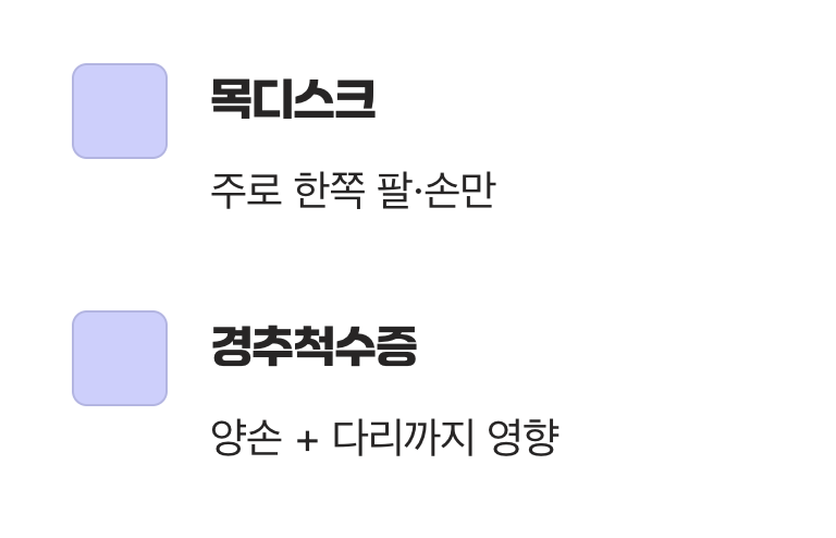 결정적 차이 2: 한쪽만 아프다 vs 양쪽 다 이상하다