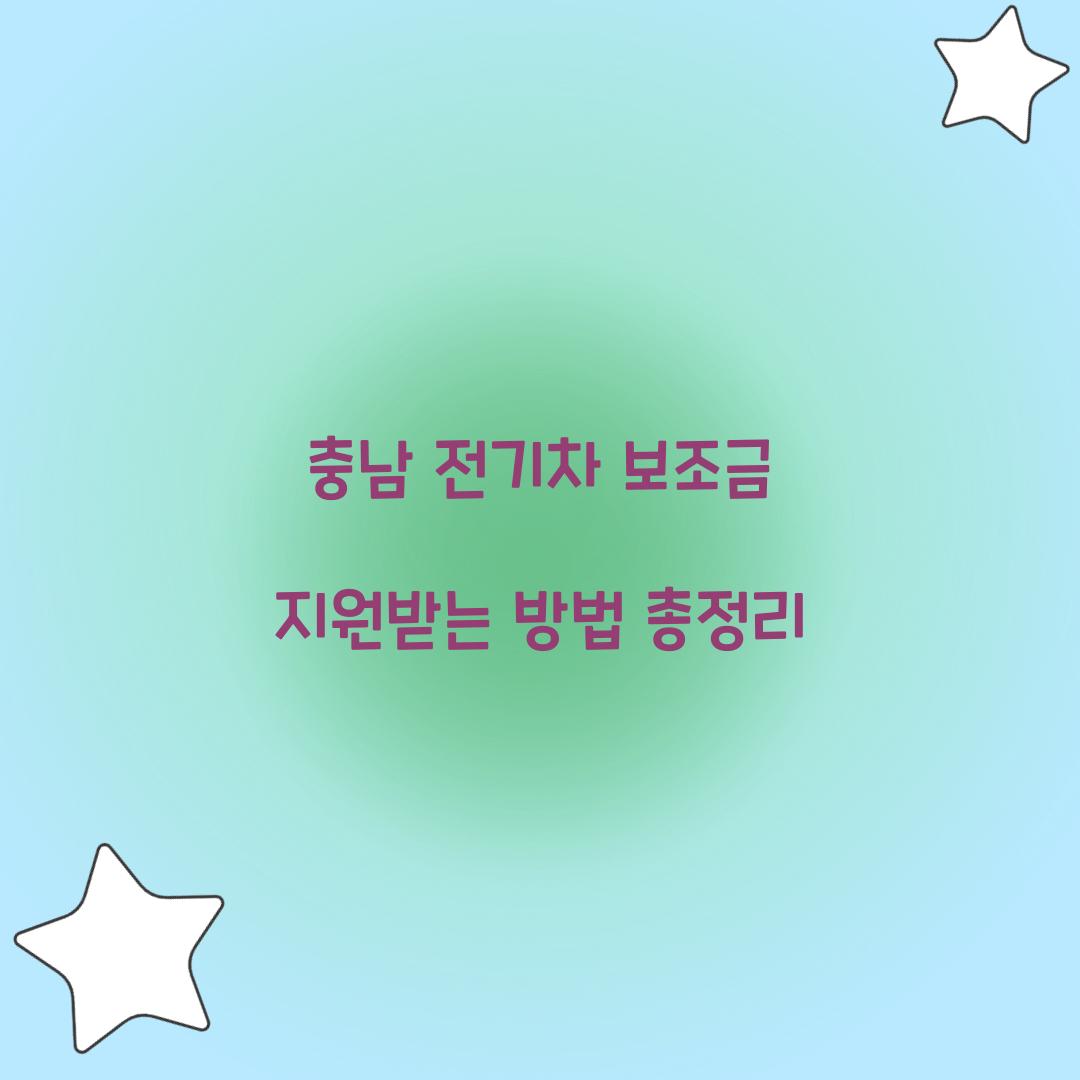 충남 전기차 보조금