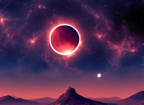 개기월식이 이뤄지는 모습입니다.