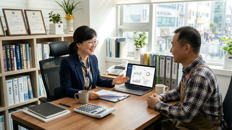 상담하는 세무사