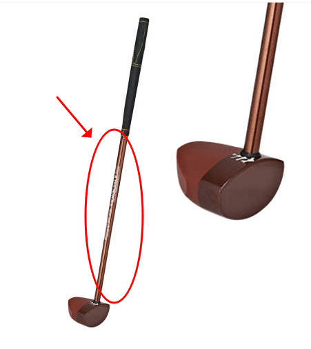 빨간동그라미부분이 파크골프채의 샤프트부분입니다.