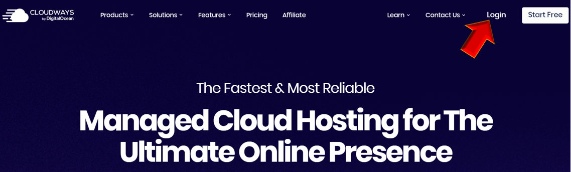 클라우드웨이즈-사이트-접속-후-로그인하기