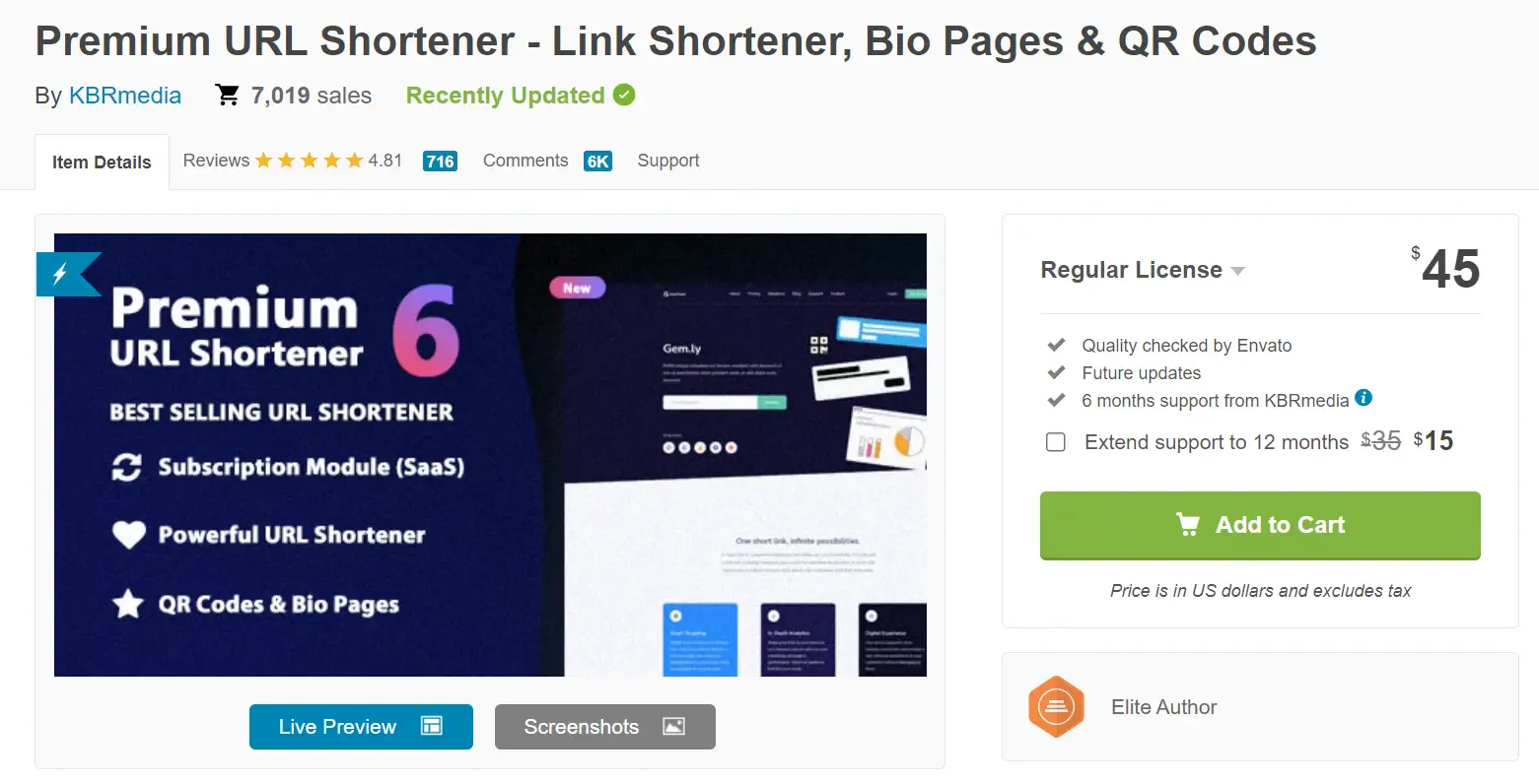 Premium URL Shortener PHP URL 단축기