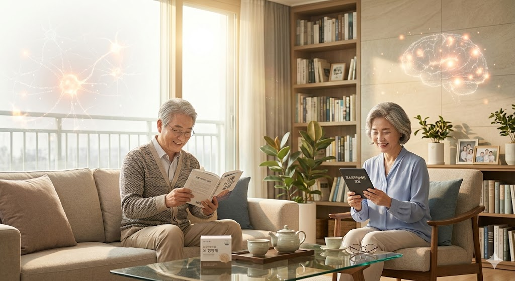 포스파티딜세린 영양제 섭취로 건강하고 활기찬 노후를 보내는 부부의 모습