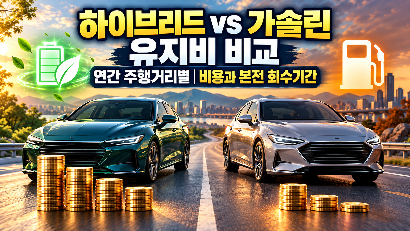 하이브리드 vs 가솔린 유지비 비교|연간 주행거리별 비용과 본전 회수기간 관련 사진