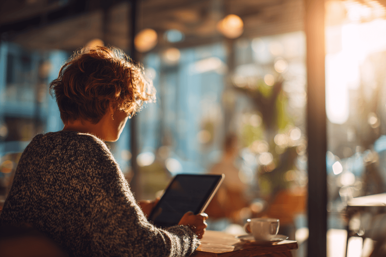 태블릿-PC를-주의깊게-보고-있는-남성