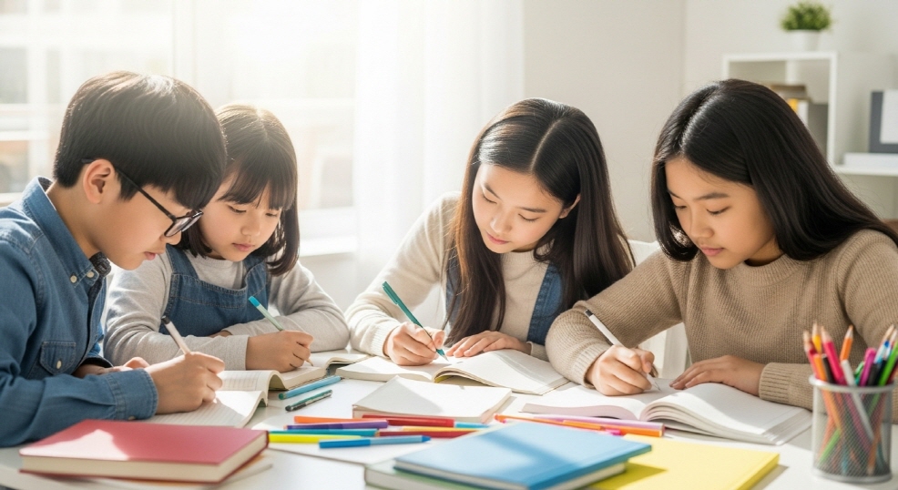 지원금 관련 뉴스 방송을 보고 메모하는 50대 여성