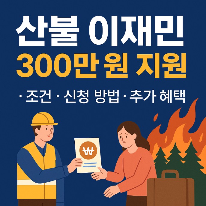 산불 이재민 긴급생계비 300만원 지원