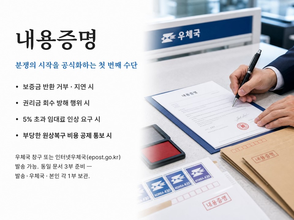 내용증명 — 분쟁의 시작을 공식화하는 첫 번째 수단