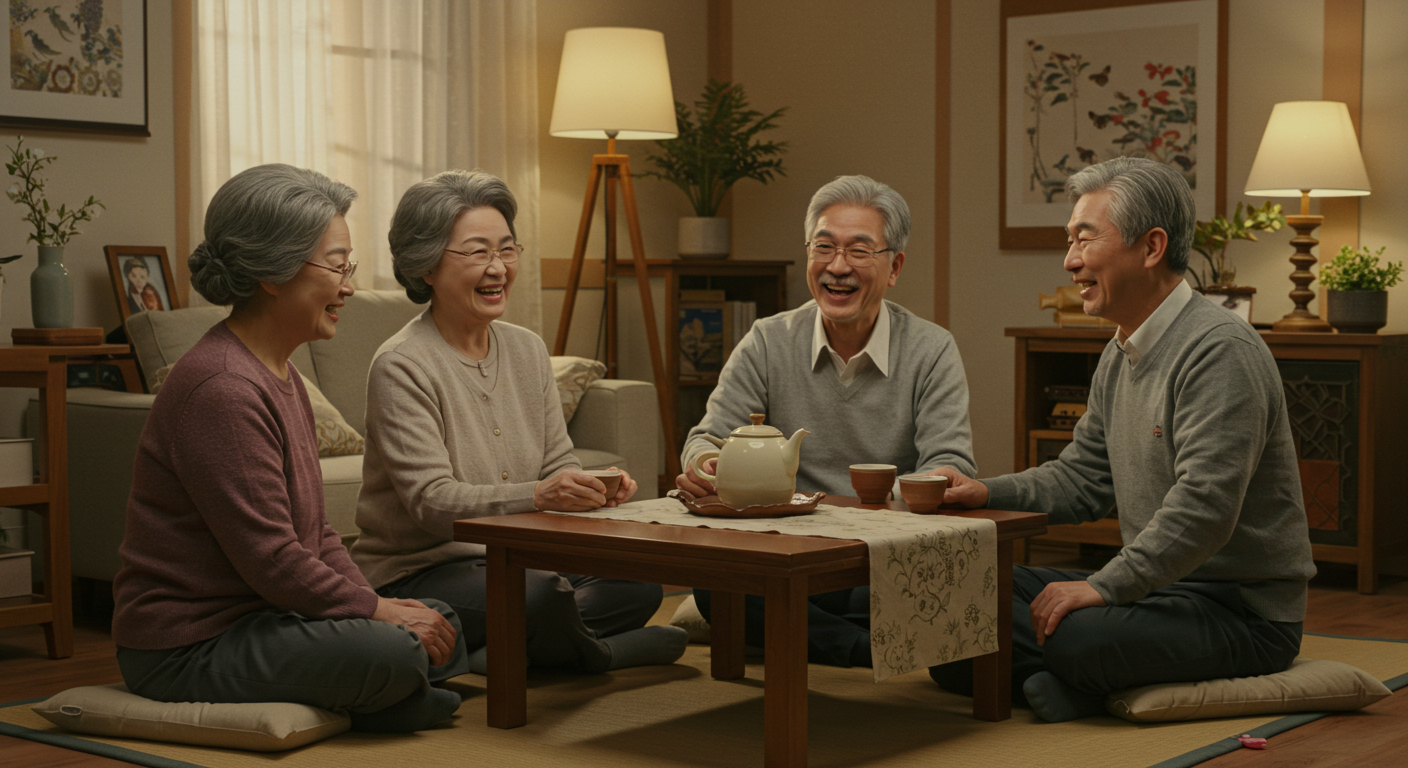 쉐어하우스에서 함께 지내는 중년 그룹