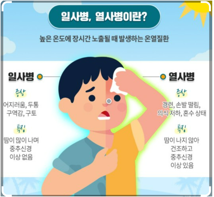 일사병과 열사병의 차이