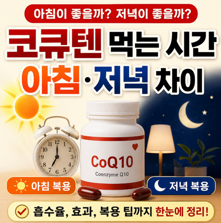 코큐텐 언제 먹어야 효과 좋을까? 아침·저녁 복용 시간 총정리
