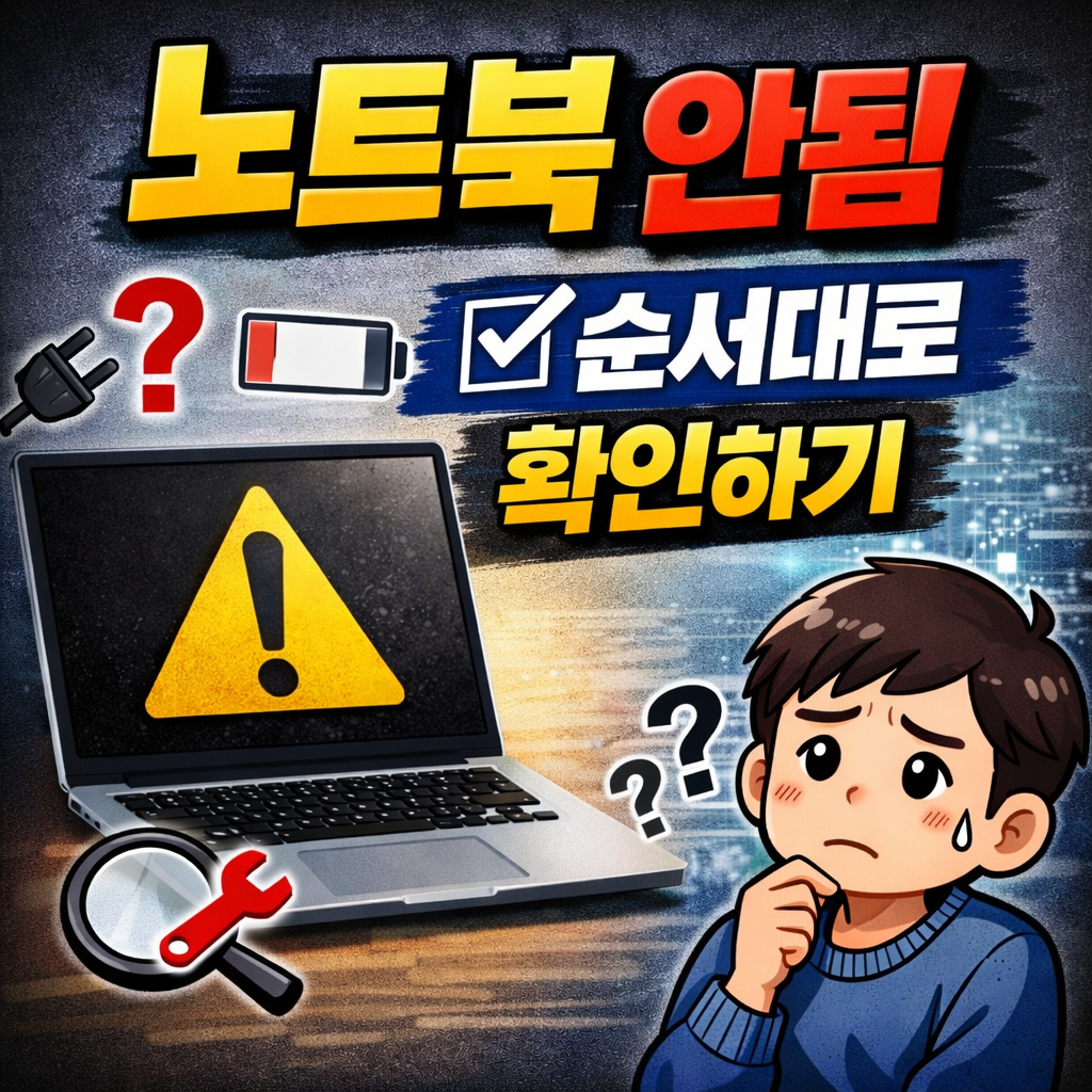 노트북 안됨 순서대로 확인하는 방법