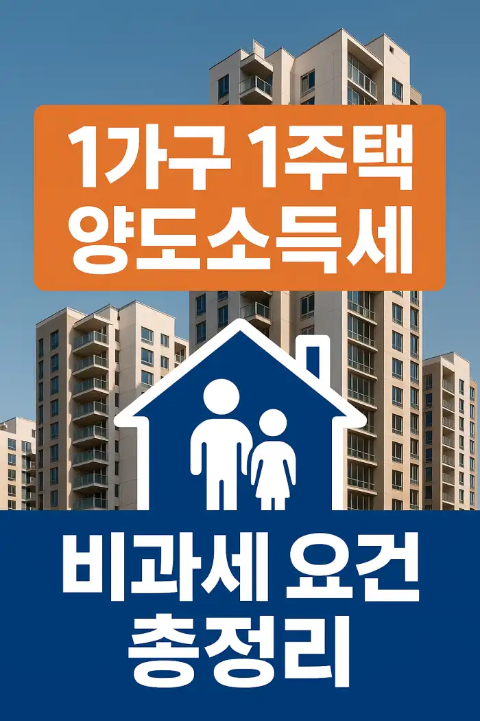 1가구 1주택 양도소득세 비과세 요건 총정리