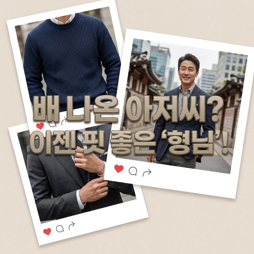나온 배 가리는 40대 남성 옷 코디