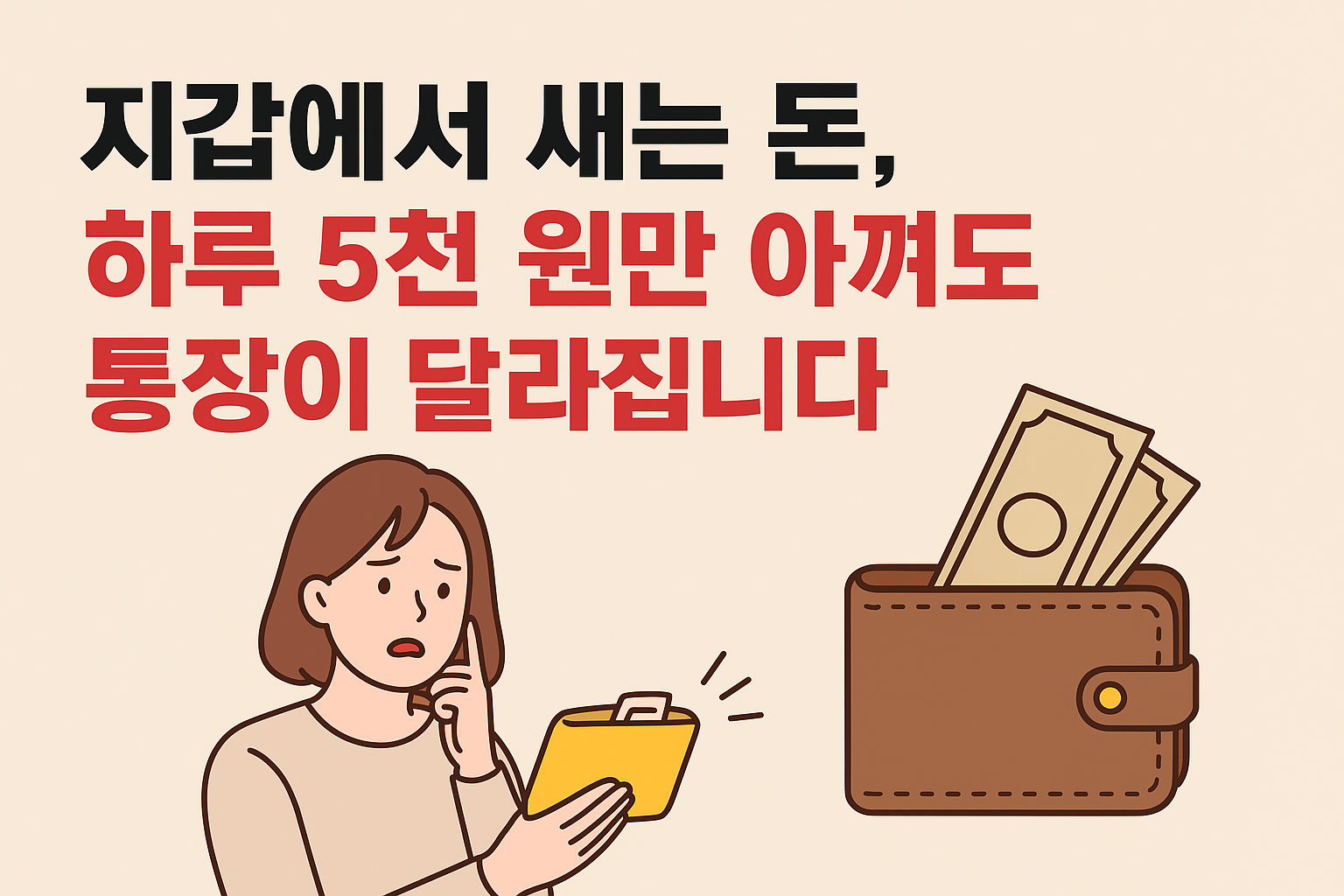 지갑에서 새는 돈, 하루 5천 원만 막아도 통장이 달라집니다