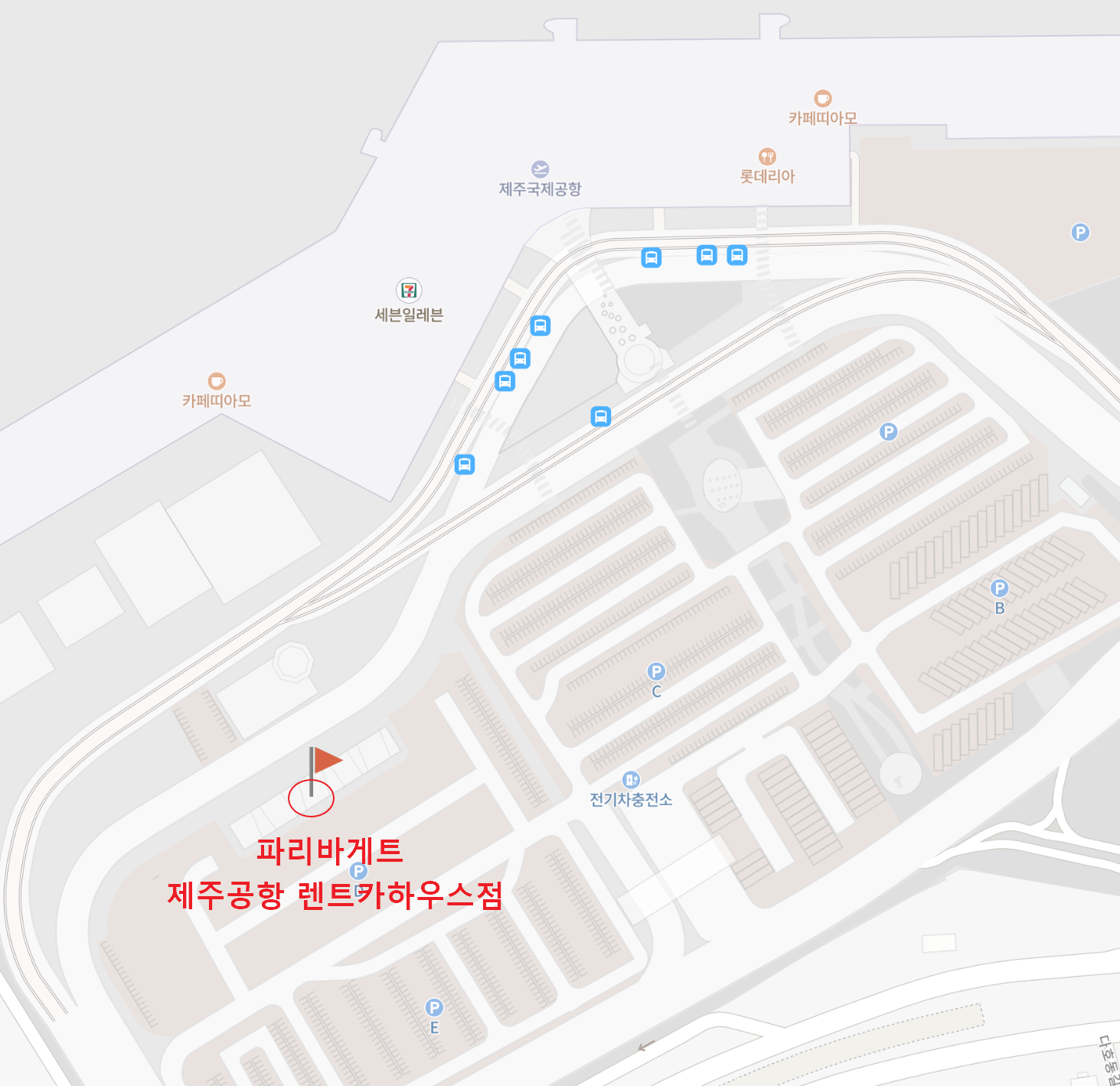 파리바게트 제주공항 렌트카하우스점 위치