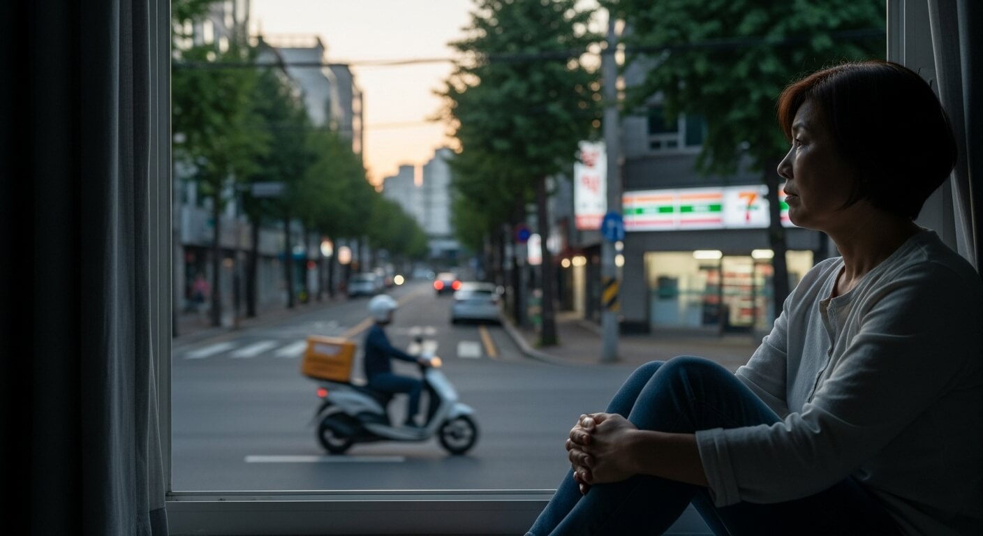 불면증중년여성새벽을 기다린다