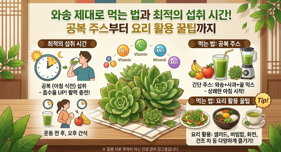 와송 제대로 먹는 법과 최적의 섭취 시간! 공복 주스부터 요리 활용 꿀팁까지