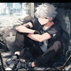 지하실에-고양이를-곁에두고-혼자-팔장끼며-앉아있는-소년-만화