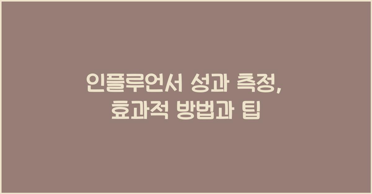 인플루언서 성과 측정