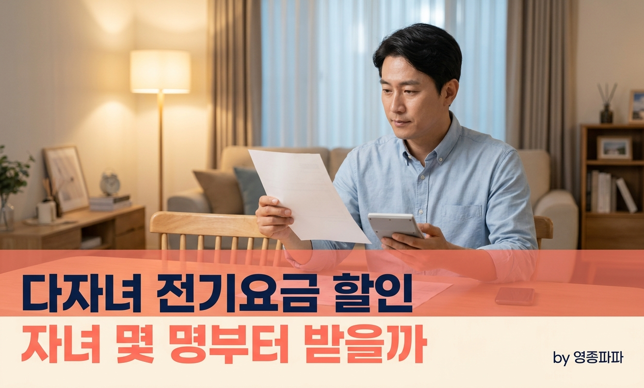 고지서를 확인하는 아빠