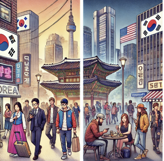 중년 심리와 문화차이를 나타낸 도시풍경