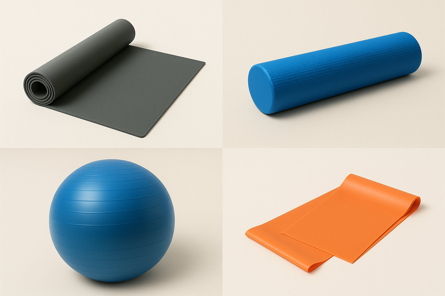 매트 필라테스
폼롤러
짐볼
탄력밴드