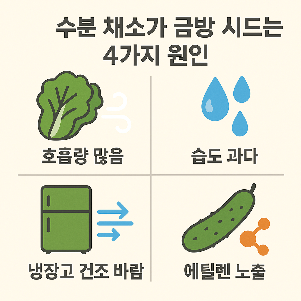 수분 채소가 물러지고 썩는 진짜 원인과 오래 보관하는 과학적 방법