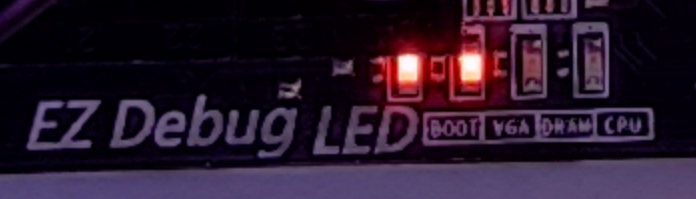 EZ Debug LED 중에서 BOOT VGA LED가 켜지고 화면이 안 뜹니다.