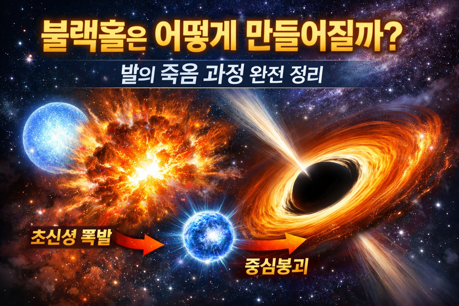 블랙홀은 어떻게 만들어질까 별의 죽음 과정 완전 정리