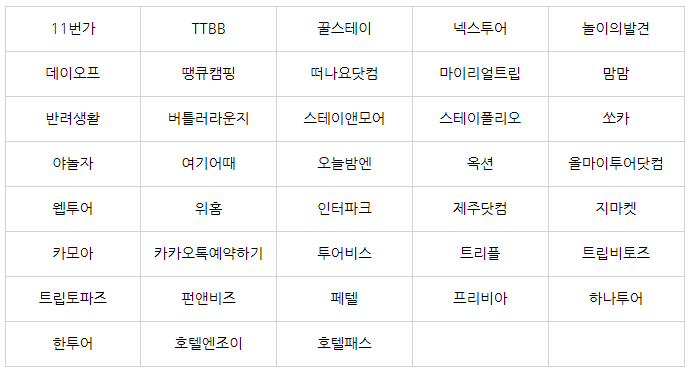 숫박세일 참여여행사리스트
