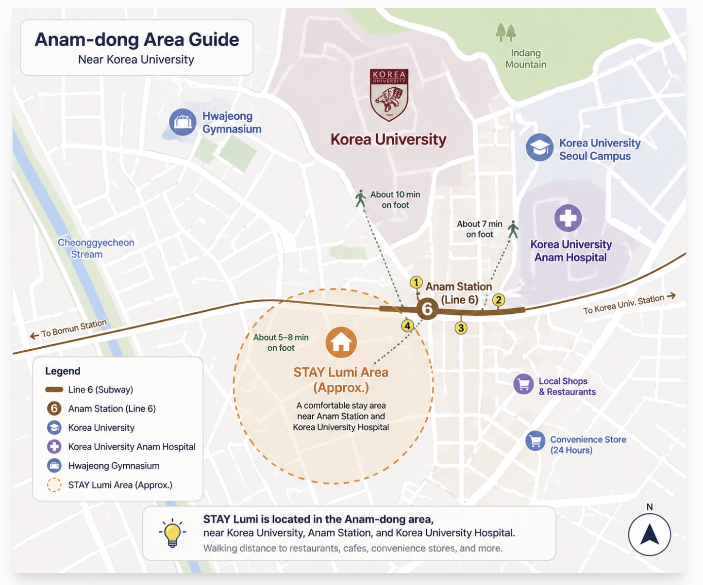 Anam Station Korea University Korea University Hospital map near STAY Lumi Seoul