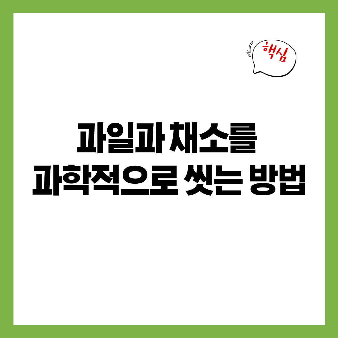 과일과 채소를 과학적으로 씻는 방법