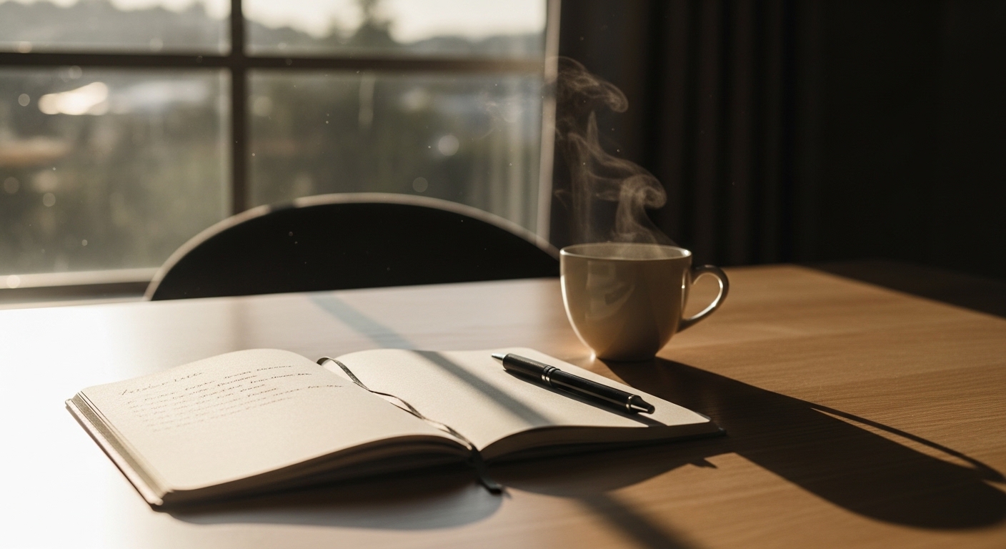 건강 관리를 기록하는 노트와 펜