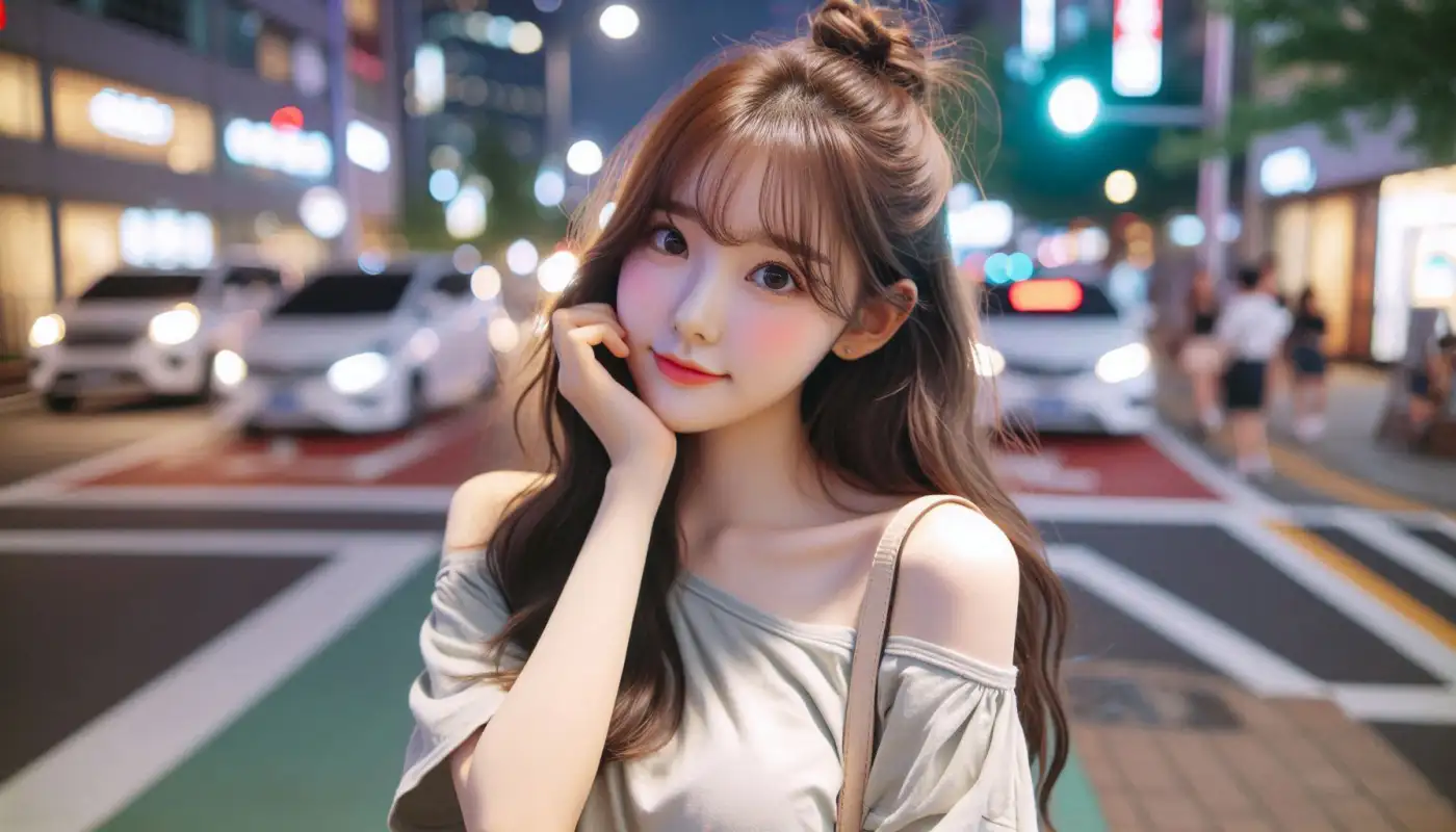 꽃사진-보정-방법을-알아보는-여성의-모습