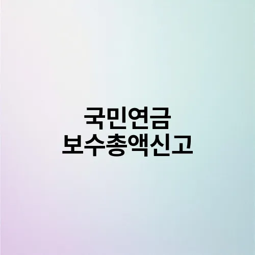 국민연금 보수총액신고