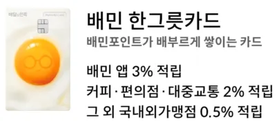 배민 한그릇카드: 배민포인트가 배부르게 쌓이는 카드