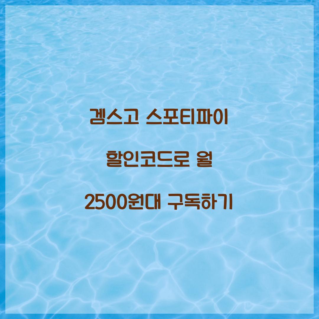 겜스고 스포티파이 할인코드