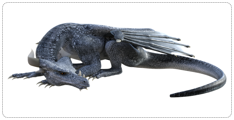 누워있는 파란 용