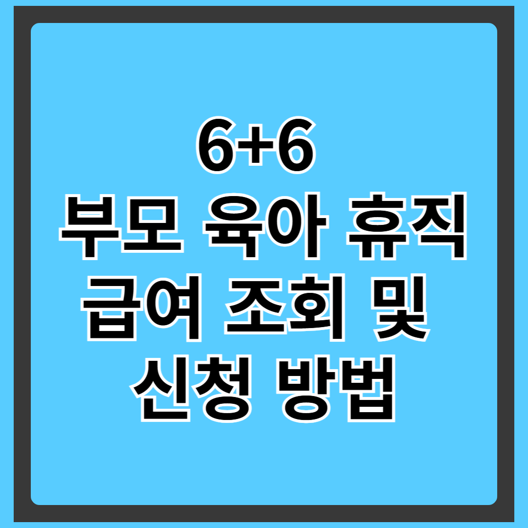 6+6 부모 육아 휴직 급여 조회 및 신청 방법