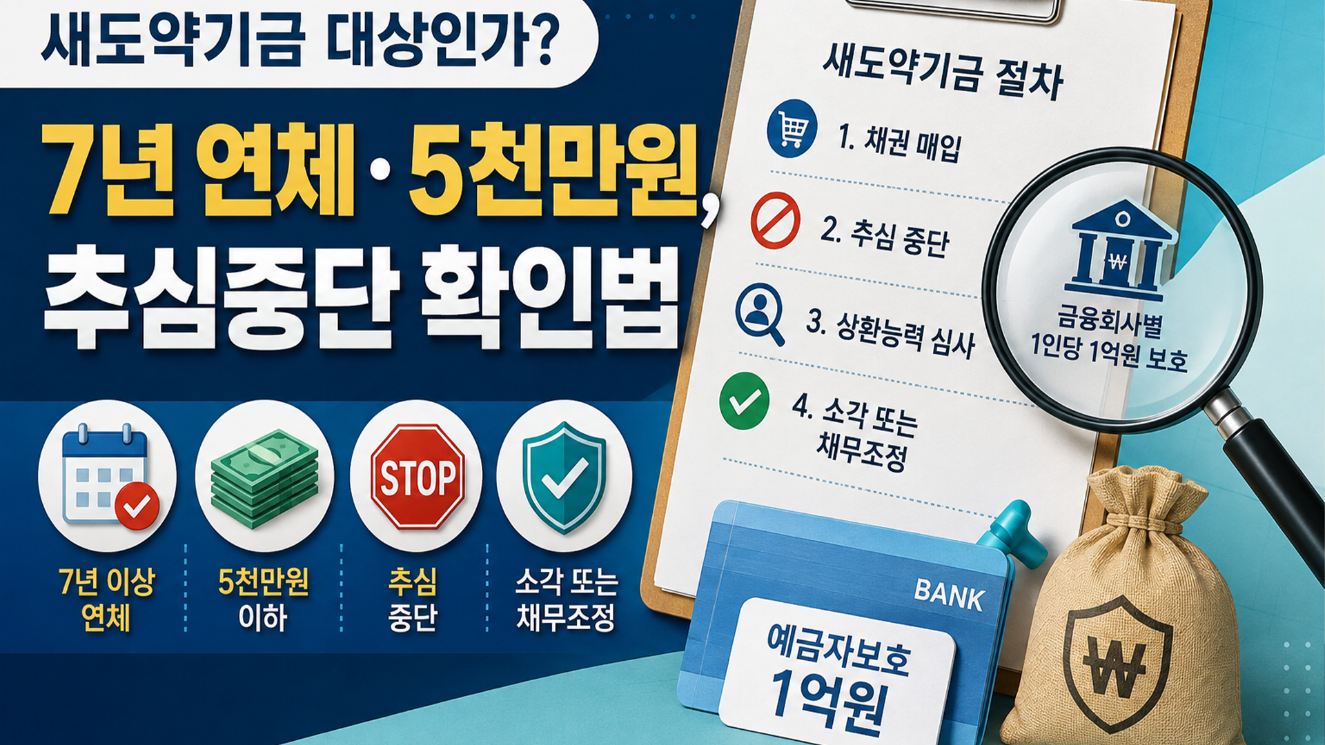 새도약기금 대상인가? 7년 연체&middot;5천만원, 추심중단 확인법 썸네일