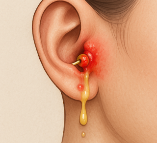 귀걸리 염증 이미지