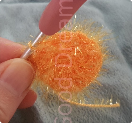 라인장식 꽃 호빵수세미