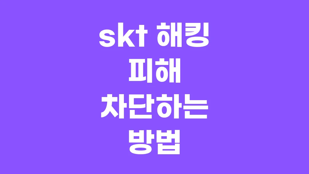 skt 통신사 해킹 명의도용 피해 차단하는 방법