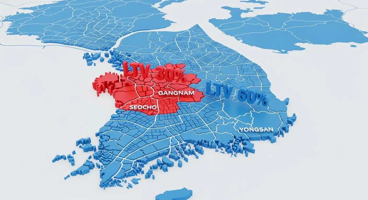 2025년 강화된 부동산 규제 정책 발표 뉴스를 보며 걱정하는 다주택자의 모습