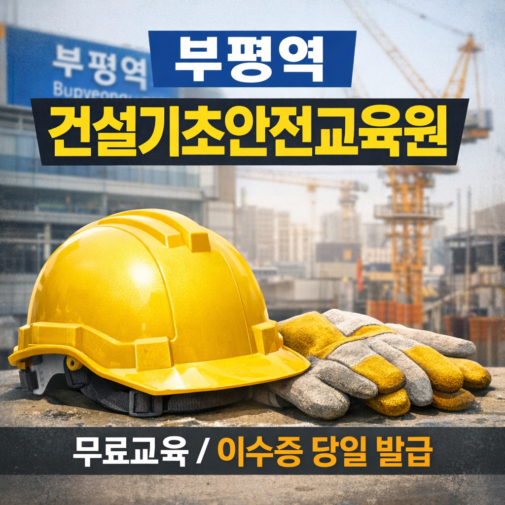 인천 건설기초안전교육원 무료 교육 받는곳, 부평역 1분거리