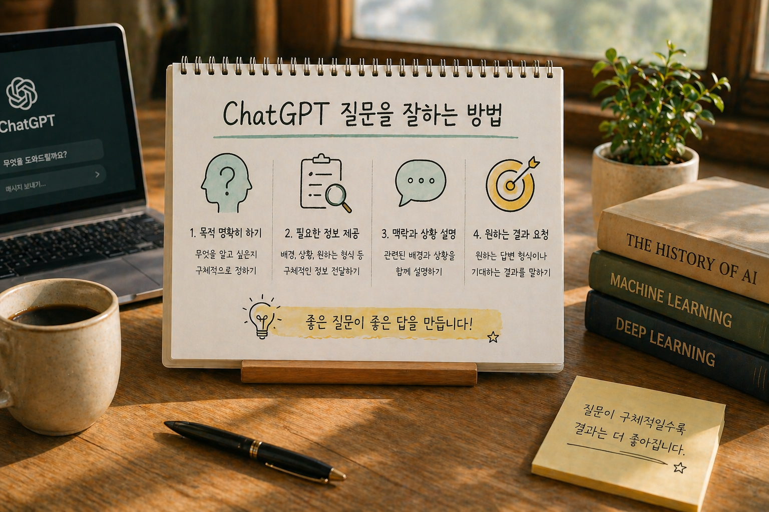 질문 조건에 따라 ChatGPT 답변 결과가 달라지는 예시 비교