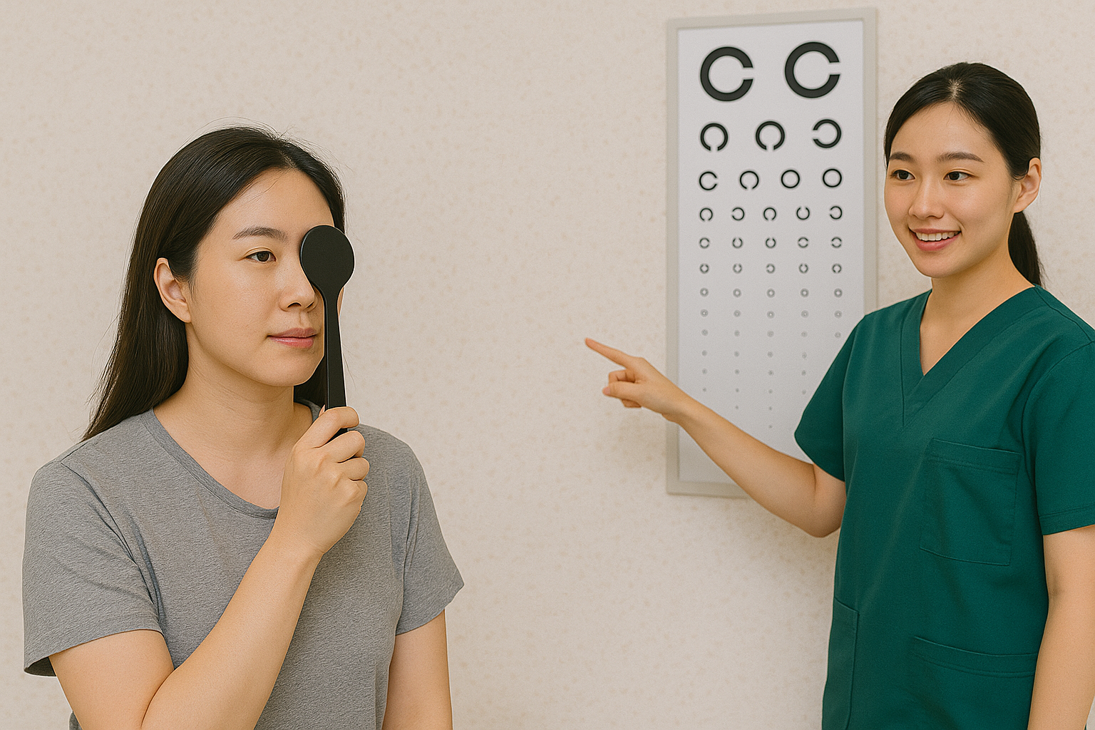 건강검진 시력검사 장면